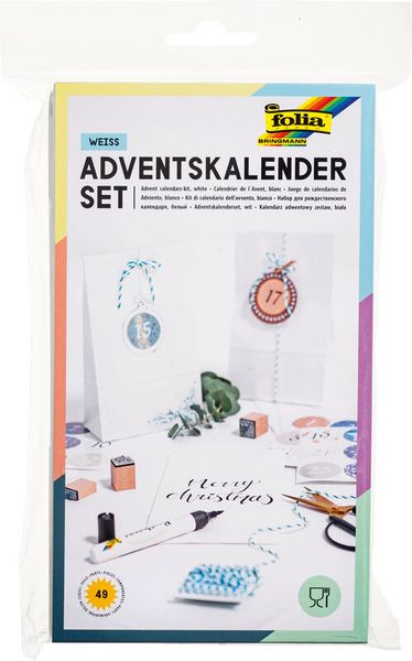 Adventskalender Geschenktüten-Set, weiß