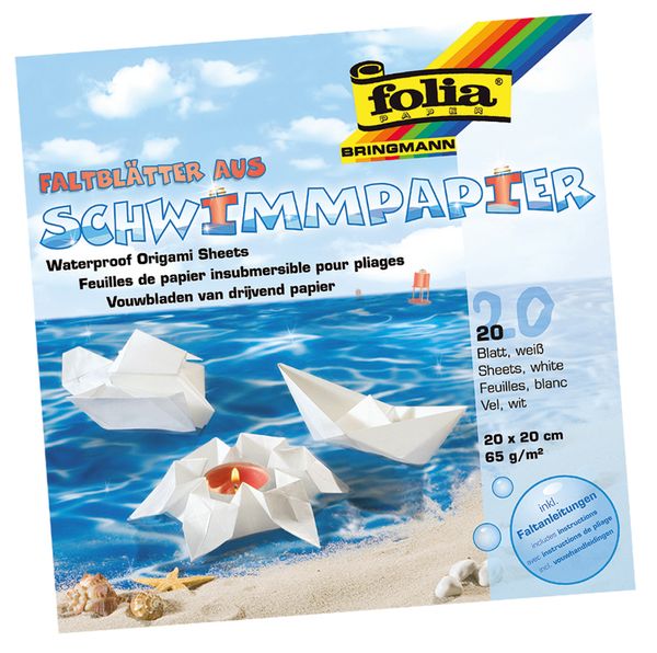 Schwimmpapier, wasserfest, 20x20cm, 20 Blatt