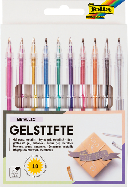 Gelschreiber Metallic, 10 Stück