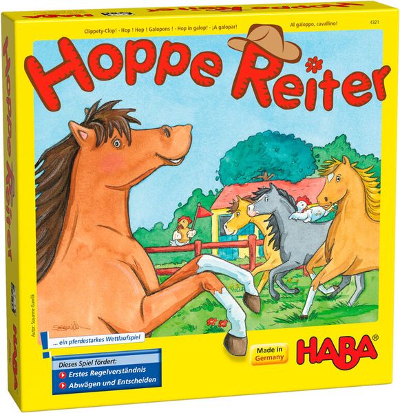 HABA Brettspiel Hoppe Reiter, 3 - 12 Jahre, Spieldauer 10 Minuten