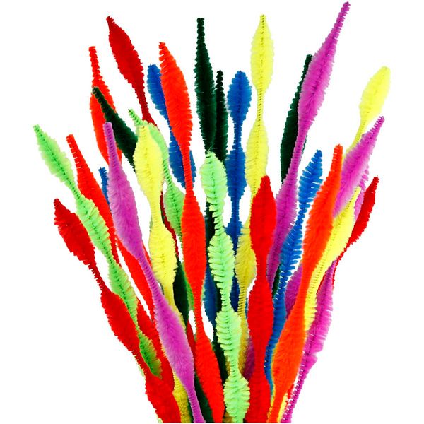 Pfeifenputzer Wellenform, bunt sortiert, 5-12mm, 30 cm, 28 Stück