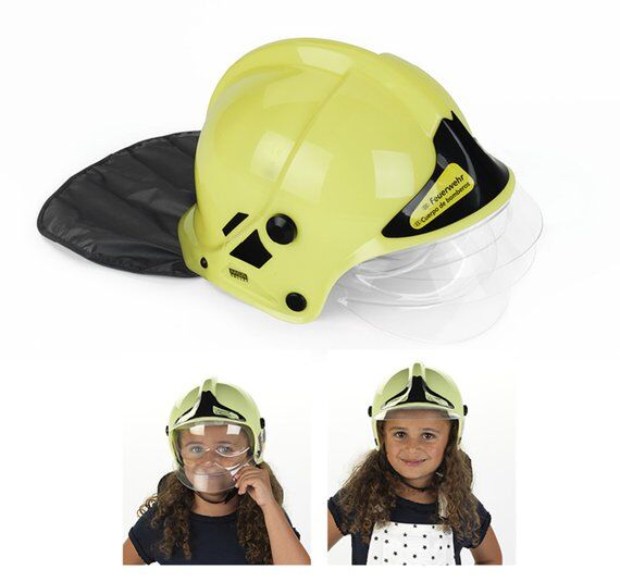 Feuerwehrhelm neon mit Visier 