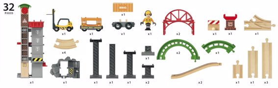 BRIO Großes Lagerhaus-Set mit Aufzug (32 Teile), ab 3 Jahre