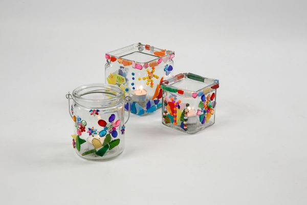 Windlichter-Set aus Glas, 12 Stück, 5,5 cm