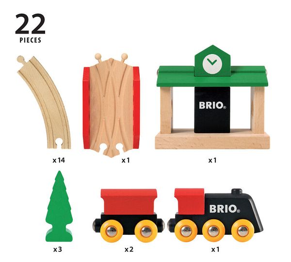 BRIO Bahn Acht Starter-Set Classic, 22 Teile aus Holz, ab 2 Jahre