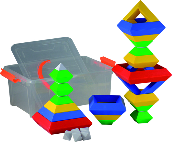 3D Regenbogen Pyramide, 30 Bausteine