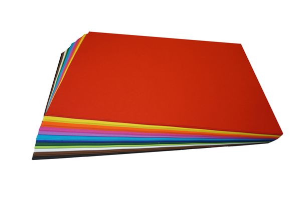 Tonpapier 130 g/m², 50x70 cm, 300 Bogen in 12 Farben sortiert