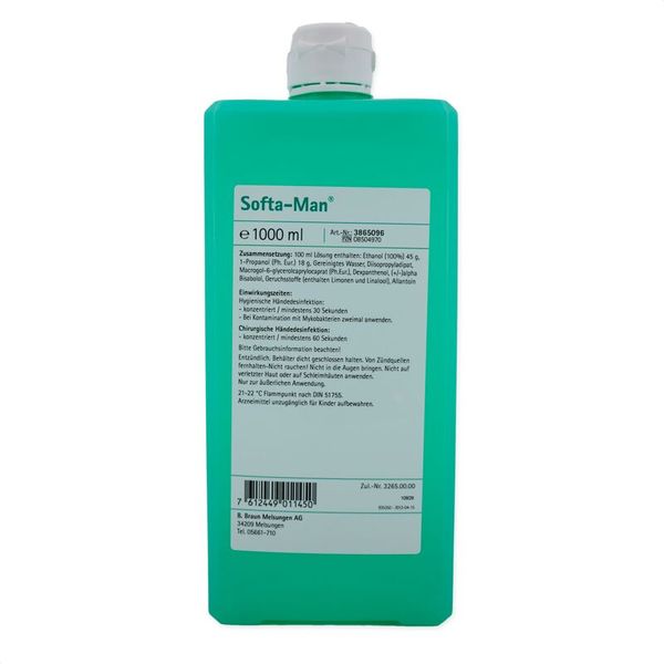 B. Braun Softa-Man® Händedesinfektion, RKI u. VAH zertifiziert, 1000ml