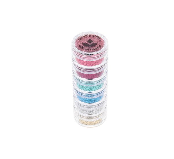 Bio Glitzer Rainbow, 6 Farben, je 5 g